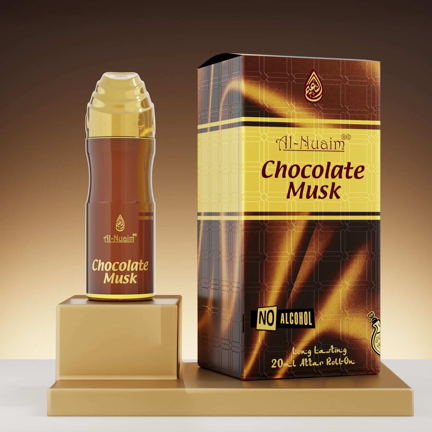 Al-Nuaim Chocolate Musk, 20ml Long Lasting Attar Roll On For Unisex