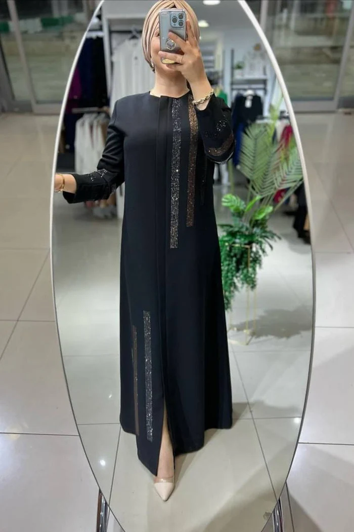 SAIMA ZIPPER ABAYA | BLACK